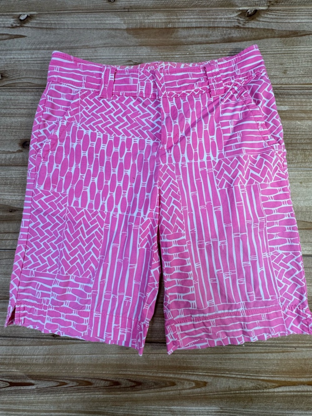 Lilly Pulitzer Pink Bamboo Print Bermuda Shorts Size 2